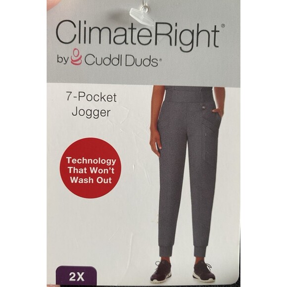 ClimateRight by Cuddl Duds Women's Plus Scrub 7 Pocket Joggers- 2XL- Grey - Picture 5 of 5
